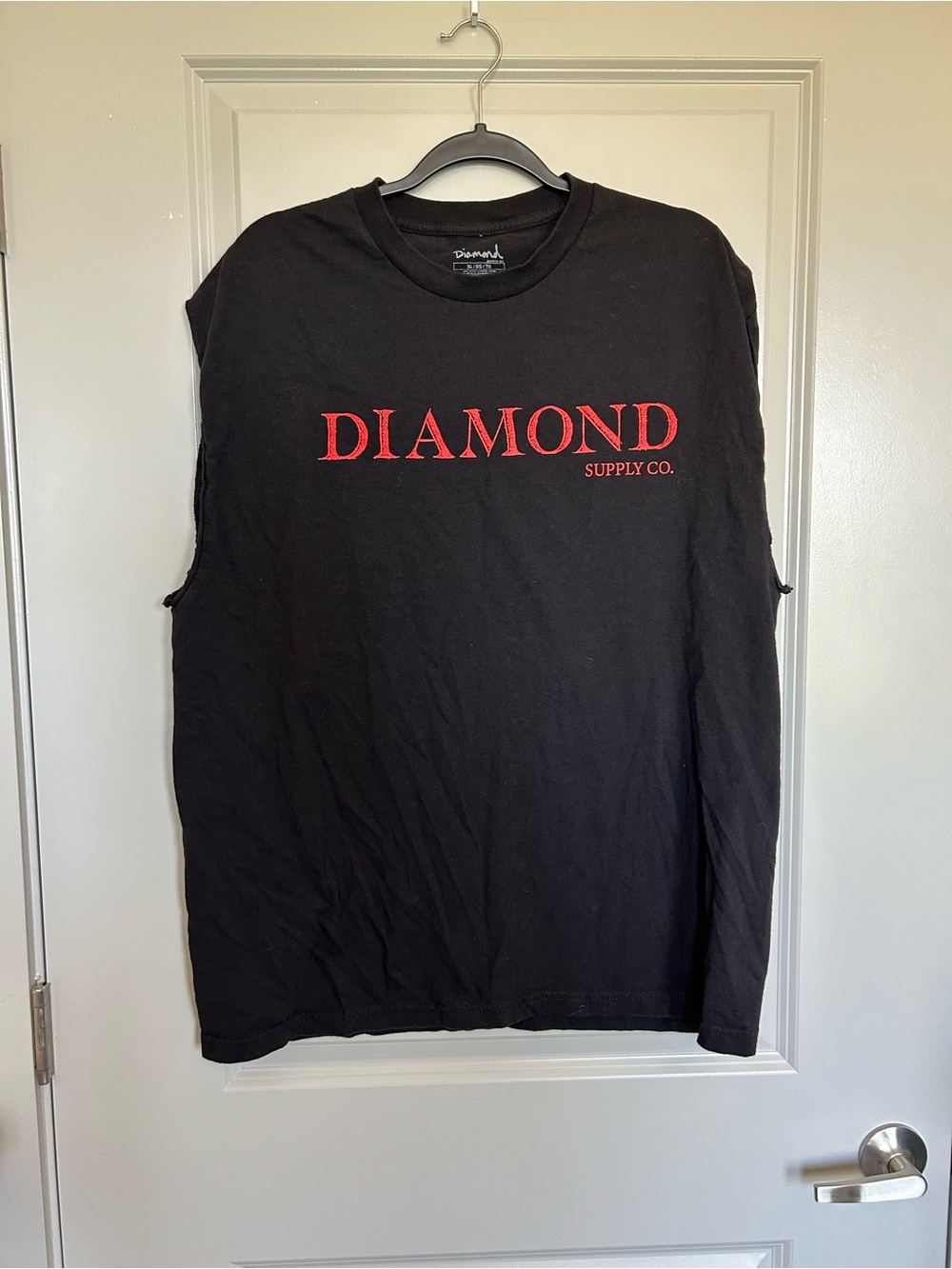 Diamond Supply Co. Black Sleeveless Tee with Red Logo